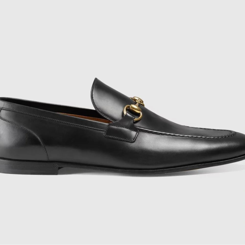 NIB Gucci Horsebit loader in Black Leather w/ Gold Horsebits Size 10.5 - Picture 2 of 15